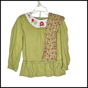 Gymboree Fall Green Outfit Set Tunic Top Leggings Green Floral 5T